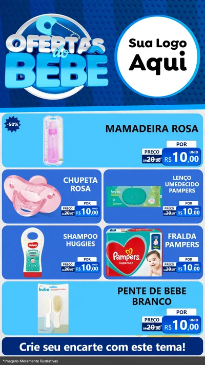 Modelo de TV para TV Vertical com o tema Ofertas do Bebê para Bebês