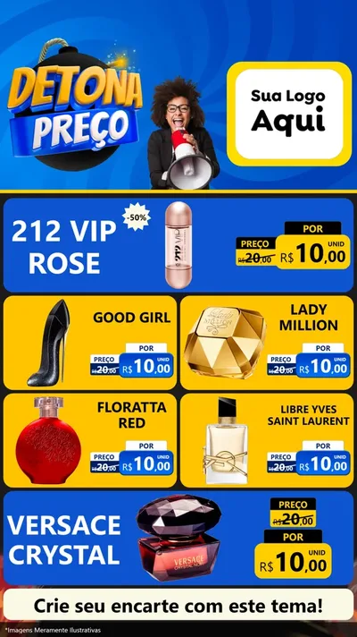 Modelo de TV para TV Vertical com o tema Detona Preços para Perfumes