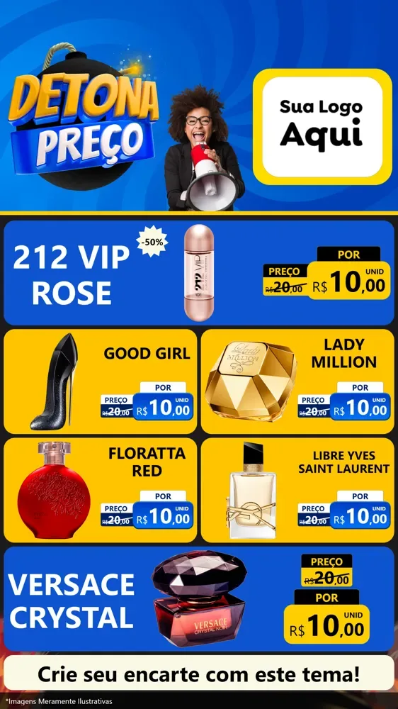 Modelo de TV para TV Vertical com o tema Detona Preços para Perfumes