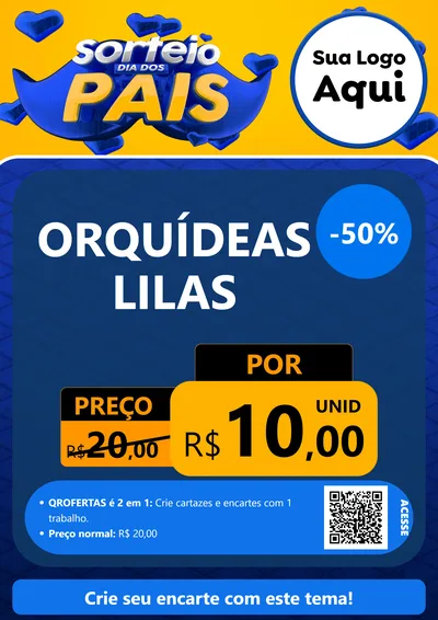 Modelo de Cartaz para Cartaz A4 Vertical com o tema Sorteio Dia dos Pais para Floricultura e jardim