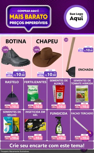 Modelo de Encarte para Encarte Grande com o tema Mais Barato para Agropecuária