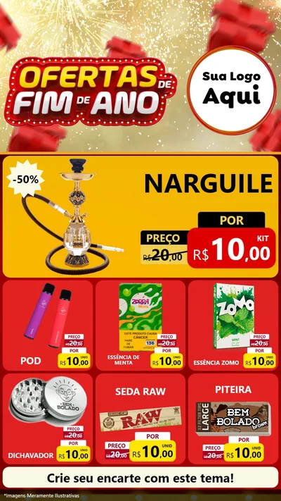Modelo de Rede Social para Stories com o tema Ofertas de Fim de Ano para Tabacaria