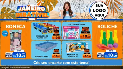 Modelo de TV para TV Horizontal com o tema Janeiro Imbatível para Brinquedos