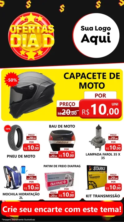 Modelo de Rede Social para Stories com o tema Dia D para Moto peças