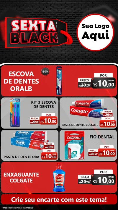 Modelo de TV para TV Vertical com o tema Sexta Black para Higiene Pessoal