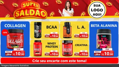 Modelo de TV para TV Horizontal com o tema Super Saldão para Suplementos alimentares