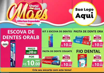 Modelo de Encarte para Encarte A4 Horizontal com o tema Show das Mães - Ofertas Especiais para Higiene Pessoal