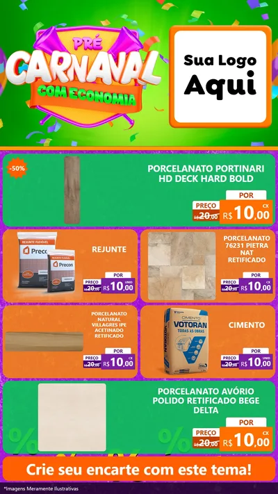 Modelo de TV para TV Vertical com o tema Pré-Carnaval Com Economia para Pisos e revestimentos