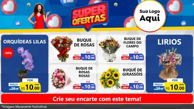 Modelo de TV para TV Horizontal com o tema Super Ofertas para Floricultura e jardim