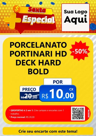 Modelo de Cartaz para Cartaz A4 Vertical com o tema Sexta Mais Especial para Pisos e revestimentos