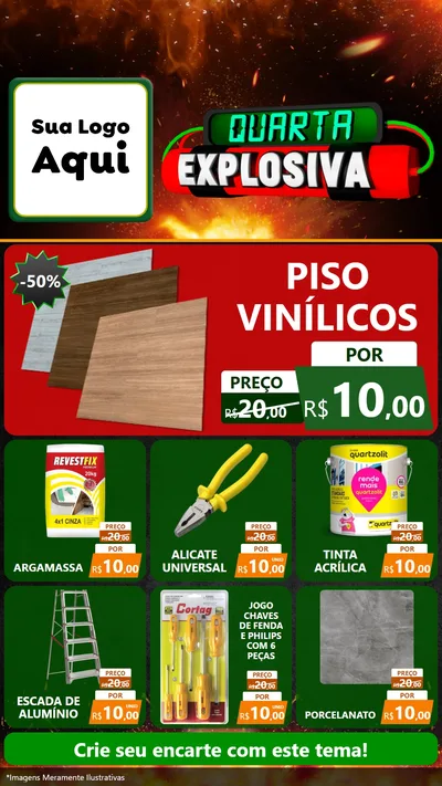 Modelo de Rede Social para Stories com o tema Quarta Explosiva para Material para Construção