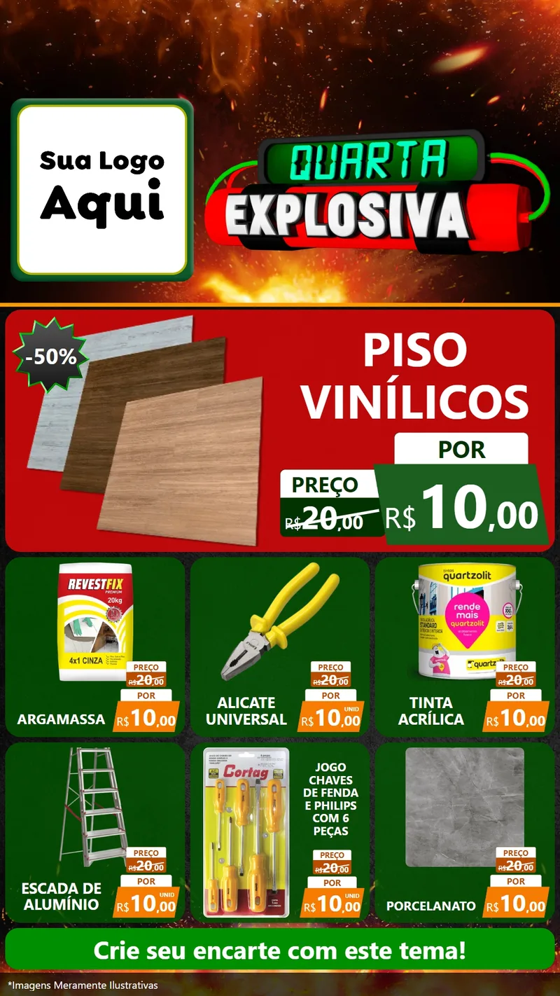 Modelo de Rede Social para Stories com o tema Quarta Explosiva para Material para Construção