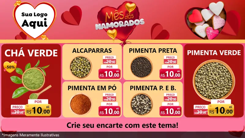 Modelo de TV para TV Horizontal com o tema Mês dos Namorados para Produtos Naturais