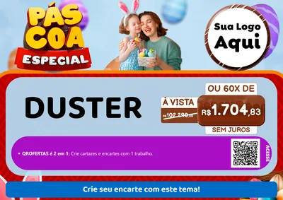 Modelo de Cartaz para Cartaz A4 Horizontal com o tema Páscoa Especial para Concessionaria de Carros