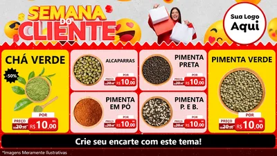 Modelo de TV para TV Horizontal com o tema Semana do Cliente para Produtos Naturais