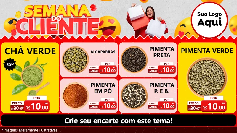 Modelo de TV para TV Horizontal com o tema Semana do Cliente para Produtos Naturais