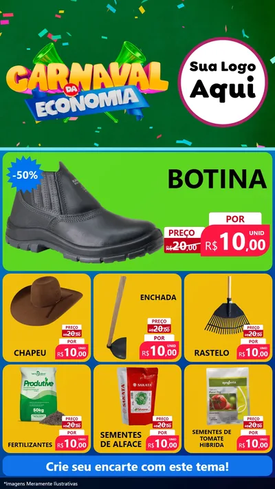 Modelo de Rede Social para Stories com o tema Carnaval da Economia para Agropecuária