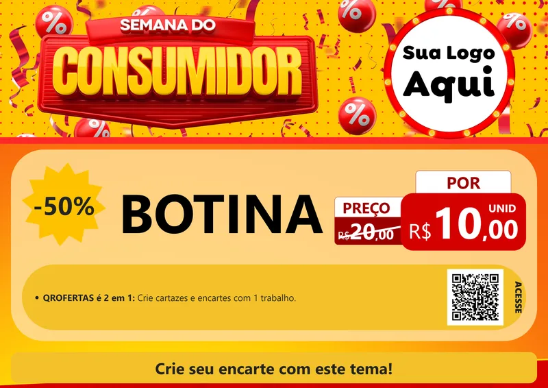 Modelo de Cartaz para Cartaz A4 Horizontal com o tema Semana do Consumidor para Agropecuária