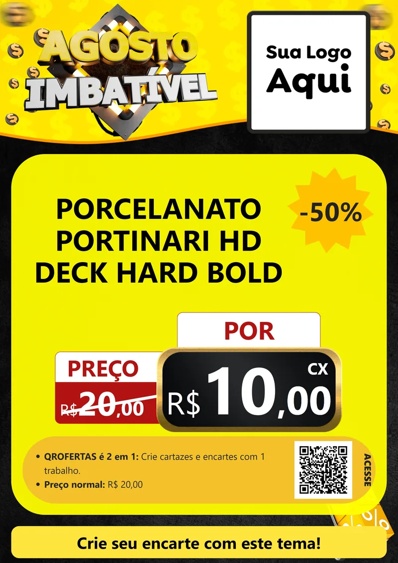 Modelo de Cartaz para Cartaz A4 Vertical com o tema Agosto Imbatível para Pisos e revestimentos