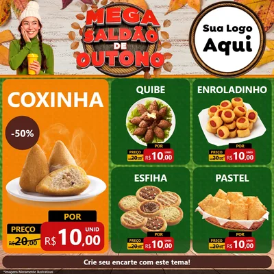 Modelo de Rede Social para Feed Facebook com o tema Mega Saldão de Outono para Salgadaria