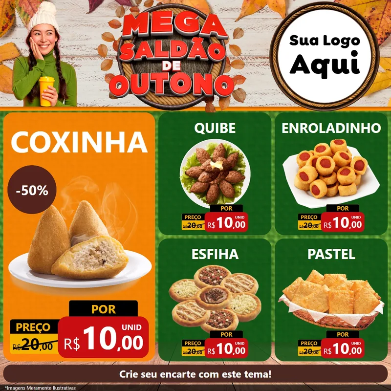 Modelo de Rede Social para Feed Facebook com o tema Mega Saldão de Outono para Salgadaria