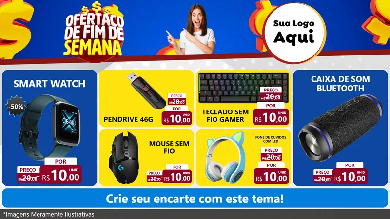 Modelo de TV para TV Horizontal com o tema Ofertaço de Fim de Semana para Informática