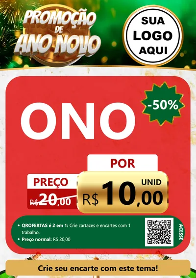 Modelo de Cartaz para Cartaz A4 Vertical com o tema Promoção de Ano Novo para Óticas