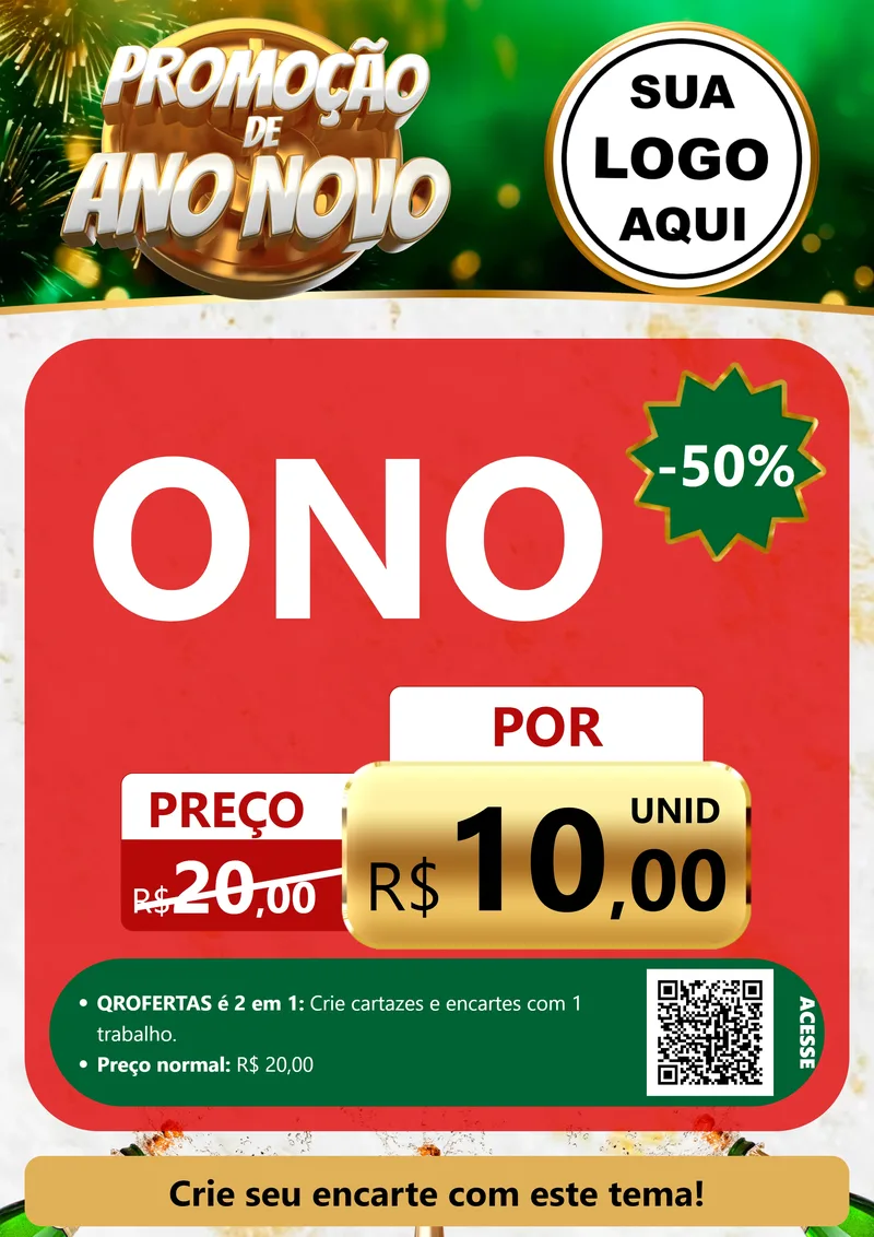 Modelo de Cartaz para Cartaz A4 Vertical com o tema Promoção de Ano Novo para Óticas