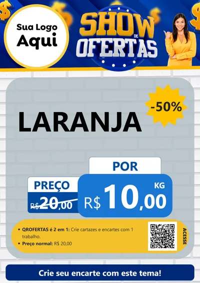 Modelo de Cartaz para Cartaz A4 Vertical com o tema Show de Ofertas para Hortifrúti