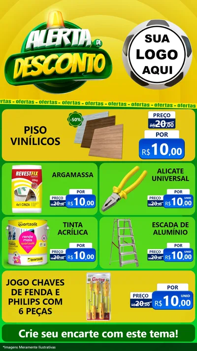 Modelo de TV para TV Vertical com o tema Alerta de Desconto para Material para Construção