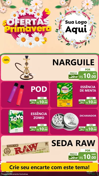 Modelo de TV para TV Vertical com o tema Ofertas de Primavera para Tabacaria