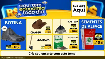 Modelo de TV para TV Horizontal com o tema Aqui Tem Economia Todo Dia para Agropecuária
