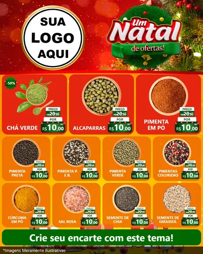Modelo de Rede Social para Feed Instagram com o tema Um Natal de Ofertas para Produtos Naturais
