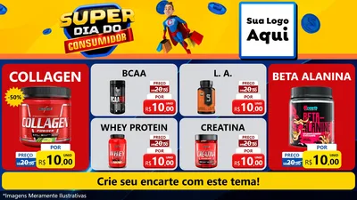 Modelo de TV para TV Horizontal com o tema Super Dia do Consumidor para Suplementos alimentares