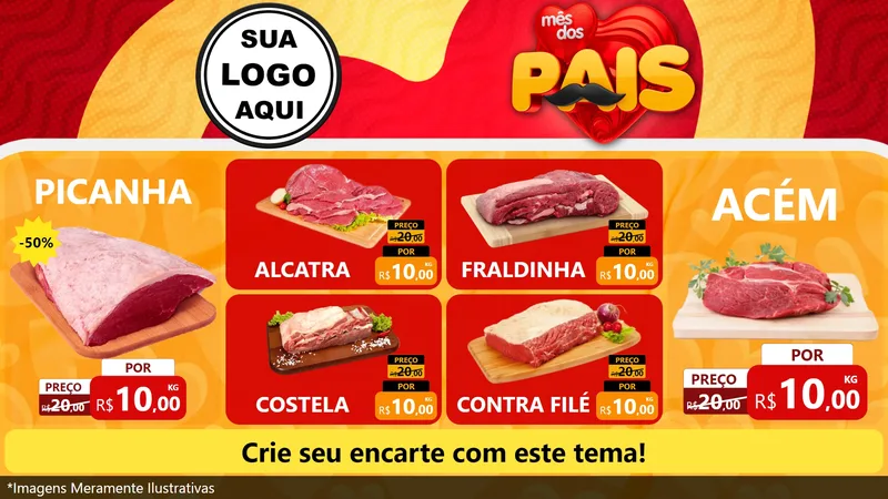 Modelo de TV para TV Horizontal com o tema Mês Dos Pais para Açougue