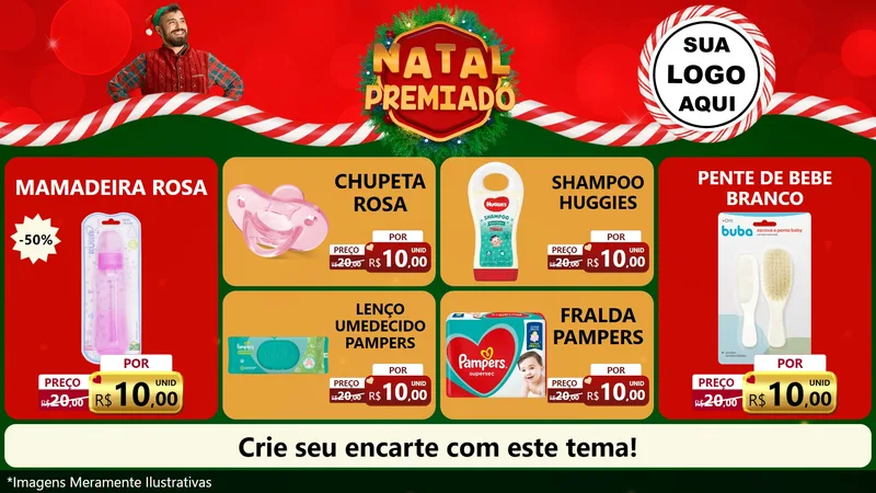 Modelo de TV para TV Horizontal com o tema Natal Premiado para Bebês