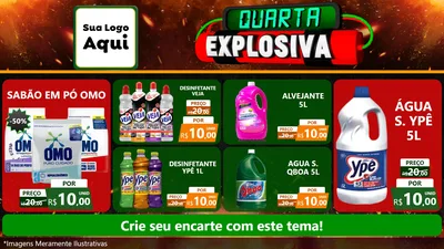 Modelo de TV para TV Horizontal com o tema Quarta Explosiva para Produtos de Limpeza