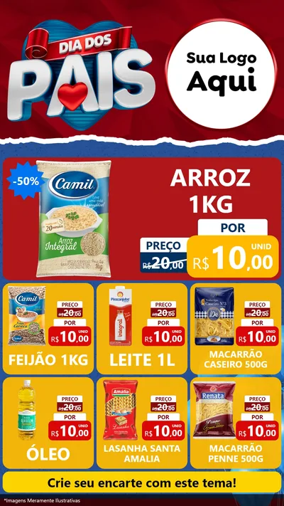 Modelo de Rede Social para Stories com o tema Dia dos Pais para Supermercado