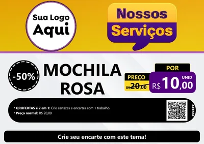 Modelo de Cartaz para Cartaz A4 Horizontal com o tema Nossos Serviços para Papelaria