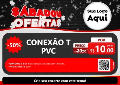 Modelo de Cartaz para Cartaz A4 Horizontal com o tema Sabadou de Ofertas para Tubos e conexões