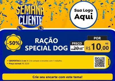 Modelo de Cartaz para Cartaz A4 Horizontal com o tema Semana do Cliente para Pet Shop