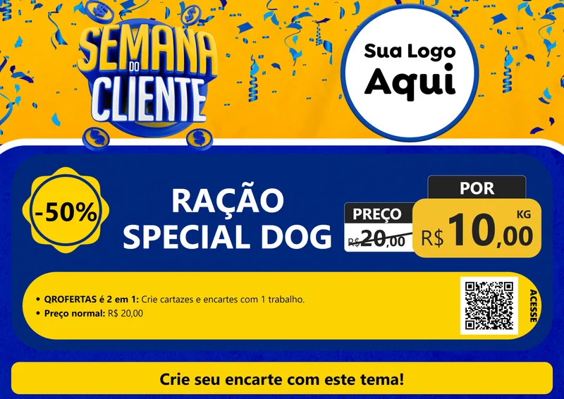 Modelo de Cartaz para Cartaz A4 Horizontal com o tema Semana do Cliente para Pet Shop