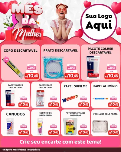 Modelo de Rede Social para Feed Instagram com o tema Mês da Mulher para Embalagens