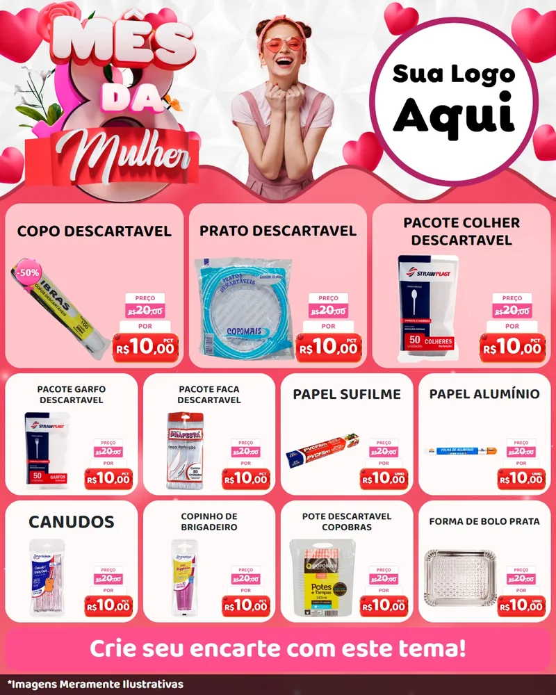 Modelo de Rede Social para Feed Instagram com o tema Mês da Mulher para Embalagens