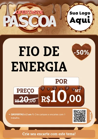 Modelo de Cartaz para Cartaz A4 Vertical com o tema Ofertas de Páscoa para Materiais Elétricos