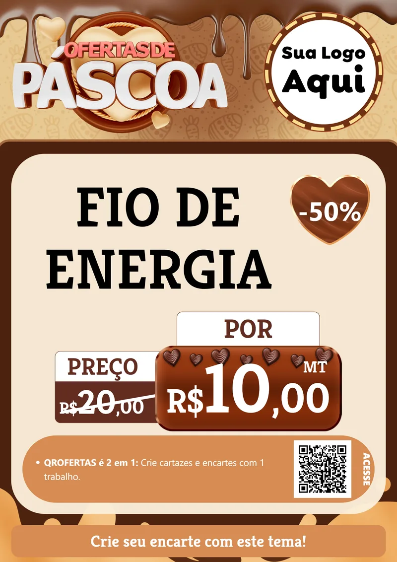 Modelo de Cartaz para Cartaz A4 Vertical com o tema Ofertas de Páscoa para Materiais Elétricos