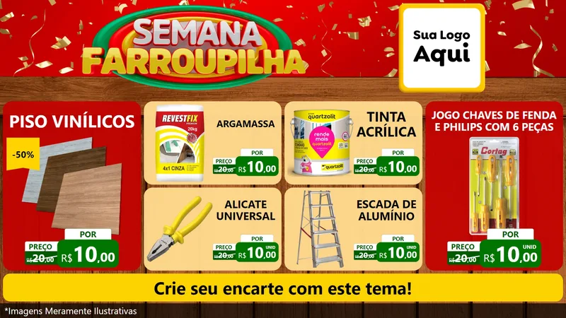 Modelo de TV para TV Horizontal com o tema Semana Farroupilha para Material para Construção