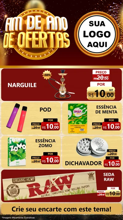 Modelo de TV para TV Vertical com o tema Fim de Ano de Ofertas para Tabacaria