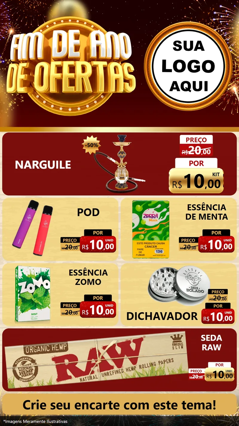 Modelo de TV para TV Vertical com o tema Fim de Ano de Ofertas para Tabacaria