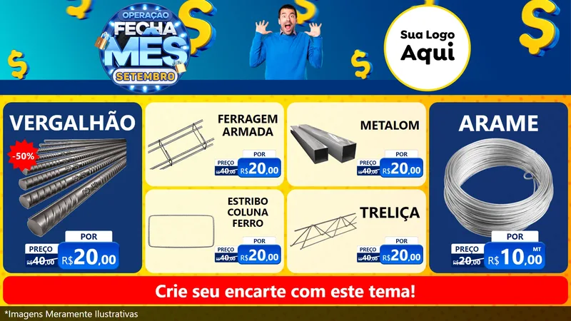 Modelo de TV para TV Horizontal com o tema Operação Fecha Mês Setembro para Ferragens
